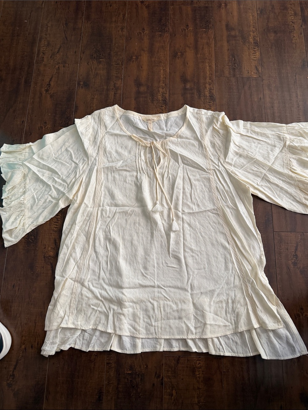 Matilda Jane Cream Ruffle Sleeve Peasant Top